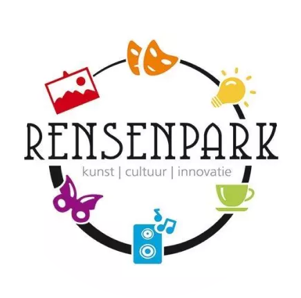 Logo van rensenpark met daaronder de leus ''kunst, cultuur, innovatie''.